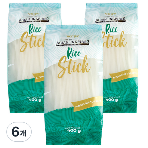 더블드래곤 라이스 누들 쌀국수면 1mm, 400g, 6개