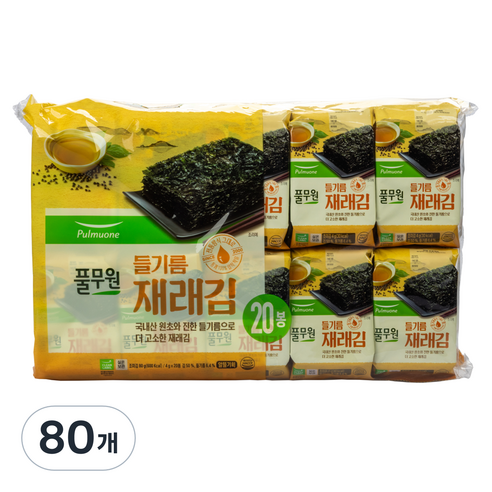 풀무원 재래 도시락김 8p, 4g, 80개