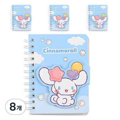 산리오 마그넷수첩 시나모롤 59매, 블루, 8개