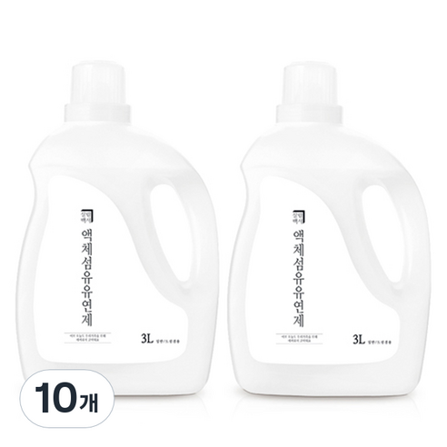 살림백서 섬유유연제 본품, 3L, 10개