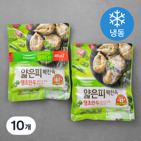 풀무원 얇은피 꽉찬속 땡초만두 (냉동), 400g, 10개