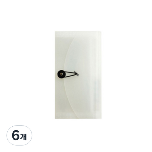 히키스 아코디언형 통장 포켓 정리함, 화이트클리어, 6개