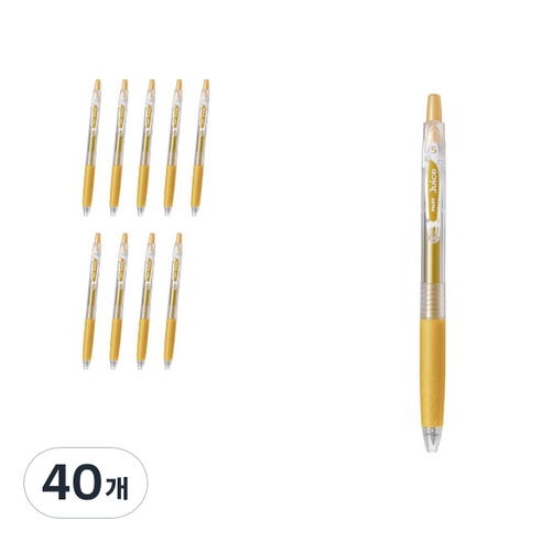파이롯트 쥬스 젤잉크펜 0.5mm LJU-10EF, 메탈릭골드, 40개
