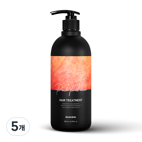 바나날 퍼퓸드 헤어 트리트먼트 피치 플로랄 머스크, 500ml, 5개