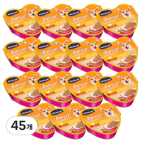 비타크래프트 조에시 하트캔 강아지 간식 85g, 치킨 + 당근 + 완두콩 혼합맛, 45개