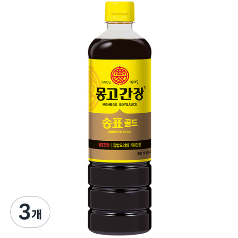 몽고간장 송표 골드, 3개, 900ml