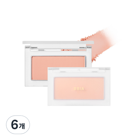 삐아 레디 투 웨어 파우더 치크 5.5g, 02 파우더 코랄, 6개