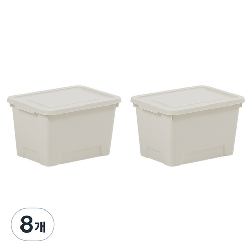 룸앤홈 국내 제조 마일드 수납 박스, 아이보리, 8개