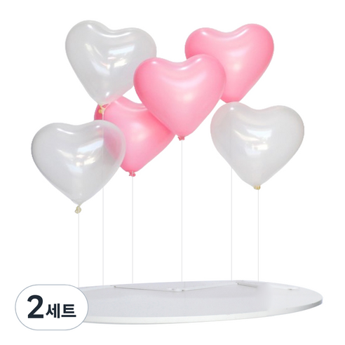 파티쇼 풍선스탠드 하트 세트, 핑크, 2세트