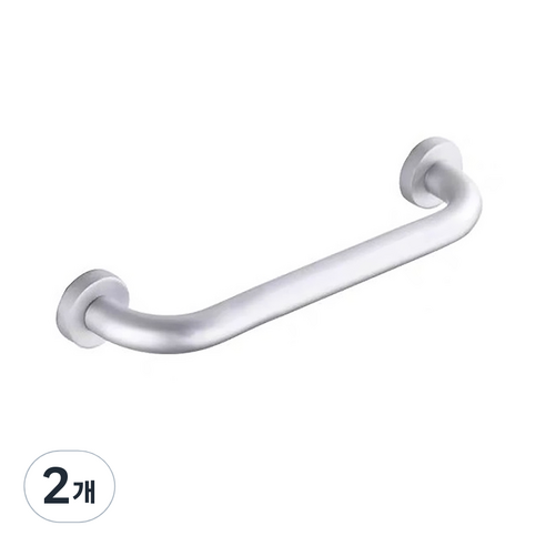 알럽홈 알루미늄 모던 욕실 난간 손잡이 실버, 2개