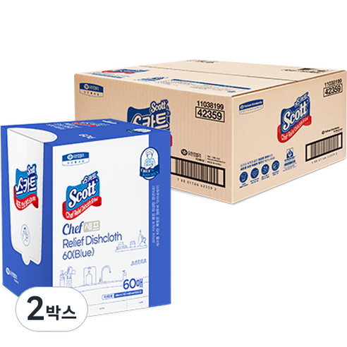 스카트 셰프 안심 행주 블루, 60개, 12개