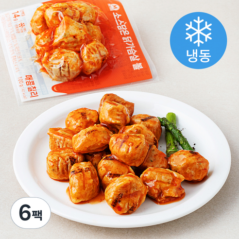 미트리 소스담은 닭가슴살 볼 매콤칠리 (냉동), 100g, 6팩