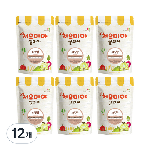 쌀과자마을 처으미야 퍼핑 과자, 밤, 12개, 50g