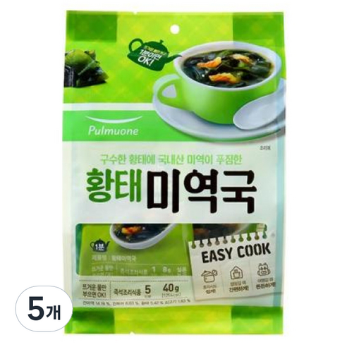풀무원 황태미역국, 40g, 5개