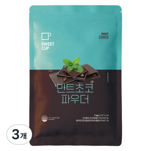 스위트컵 민트초코 파우더, 1kg, 1개입, 3개