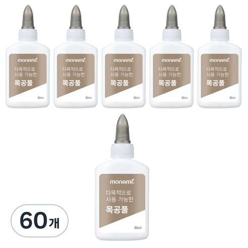 모나미 다목적으로 사용 가능한 목공풀, 50ml, 60개
