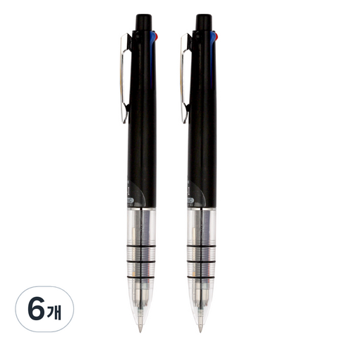 자바펜 나노&C 4 + 1 멀티펜 0.4mm, 블랙, 6개