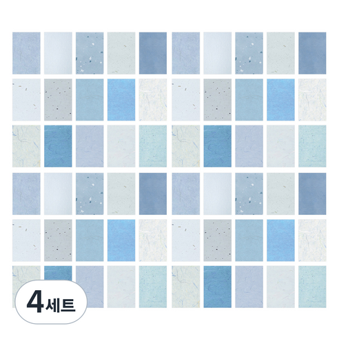 올리브파티 데일리라이프 감성 빈티지 다꾸 배경 메모지 30p 세트, 블루, 블루, 4세트