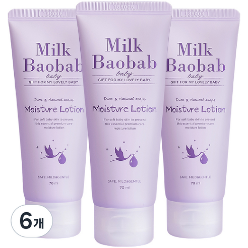 밀크바오밥 베이비 고보습 모이스처 로션, 70ml, 6개