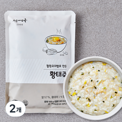 [로켓프레시] 서울마님죽 황태죽 (냉장), 500g, 2개