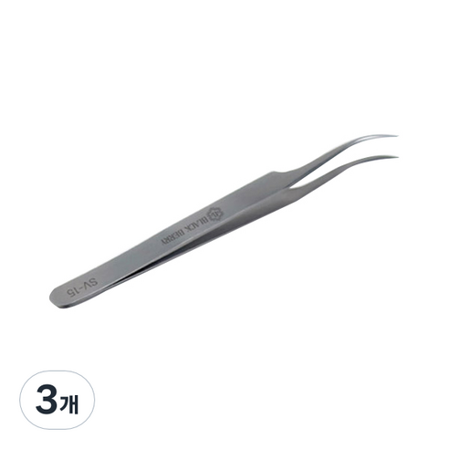 블랙베리 속눈썹연장 핀셋, SV-15, 3개