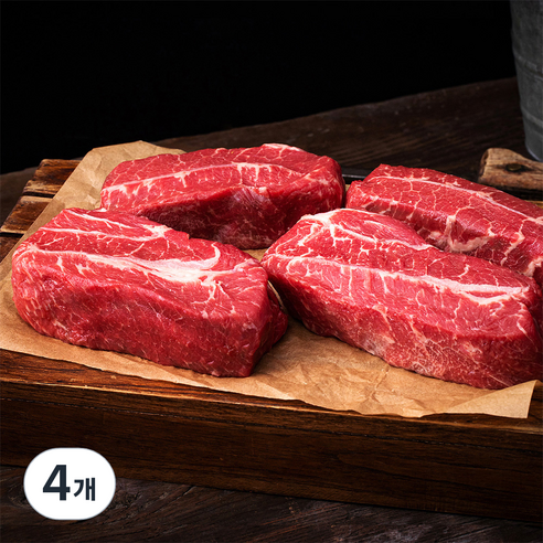 미국산 부채살 메가 스테이크용 (냉장), 1kg, 4개