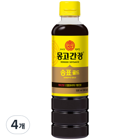 몽고간장 송표 골드, 4개, 500ml