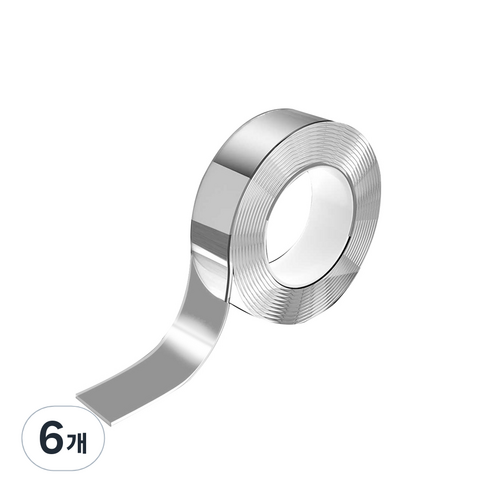 코지파파 초강력 실리콘 양면 테이프 두께 1mm 폭 3cm 길이 3m, 6개