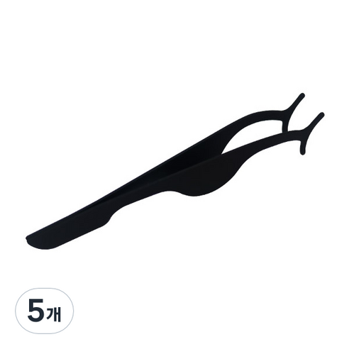 와이츄 속눈썹 집게 와이드형 베이직, 블랙, 5개