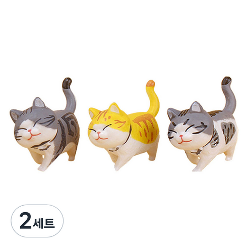월드크린 산책 고양이 피규어 1세대 A타입 세트, 2세트