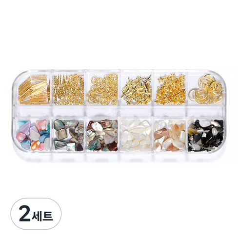마켓A 셀프네일 자개파츠 12종 세트, 2세트, TYPE7