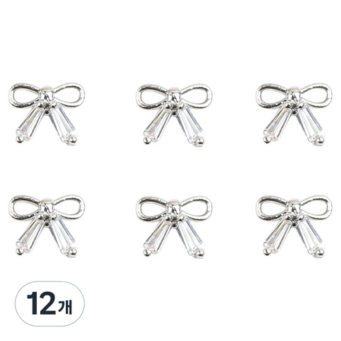 젤로젤로 스톤 리본 네일 파츠 JCP-1, 12개, 실버(JCP-17)