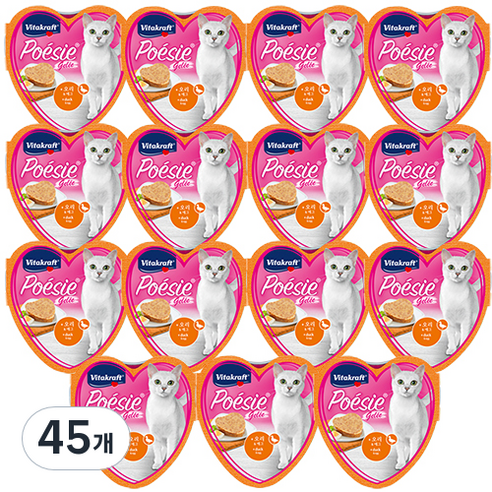 비타크래프트 고양이 포에시 하트 주식캔, 85g, 45개