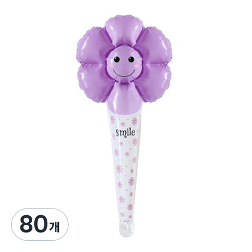 마켓감성 데이지 풍선막대, 퍼플, 80개