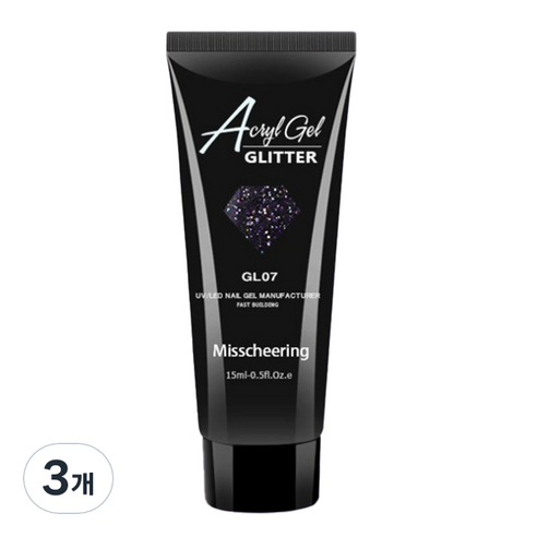 고고블랑 네일연장 글리터 폴리젤 15ml, GL07, 3개