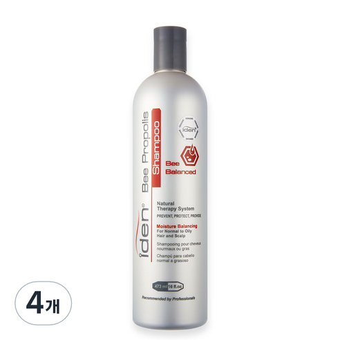 아이덴 비 프로폴리스 발란시드 샴푸, 473ml, 4개