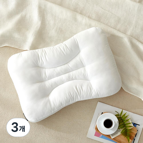 모던하우스 ON 부드럽고 낮은 목이 편안한 메쉬 경추 베개, 아이보리, 3개