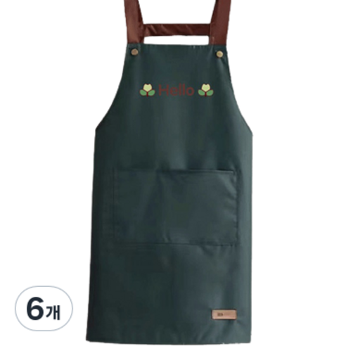 헬로젬 헬로 포켓 H형 앞치마, 그린, 6개