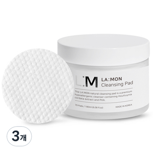 라몽 약산성 네츄럴 클렌징 패드 70p, 180ml, 3개