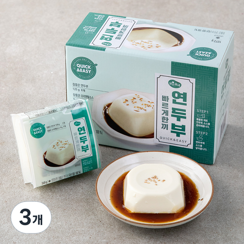 맑은물에 참좋은 연두부 125g + 오리엔탈 소스 9g 세트, 1.072kg, 3개