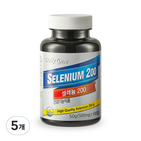 데일리원 셀렌 200 기타영양제, 100정, 5개