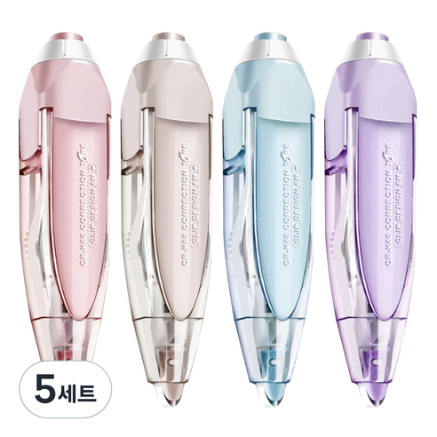 다다 오토매틱 수정테이프 6m 4종, 블루, 퍼플, 핑크, 브라운, 5세트