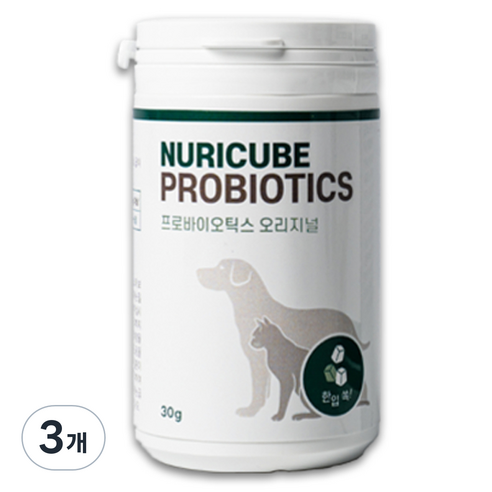 누리큐브 반려동물 프로바이오틱스 영양제, 장건강/유산균, 30g, 3개
