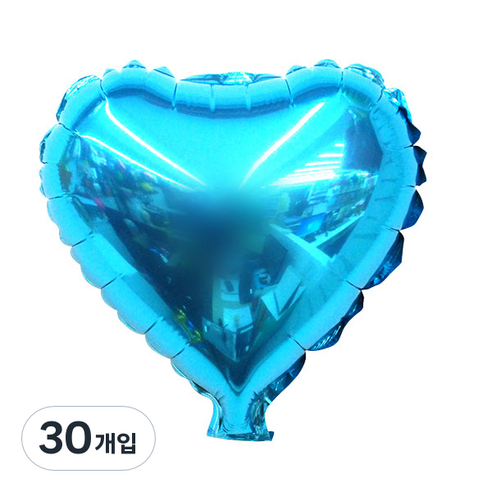 와우파티코리아 하트 은박풍선 자동 10 x 10 cm, 라이트블루, 30개입