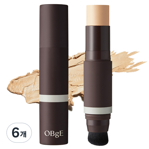 OBge 내추럴 커버 남성 파운데이션 13g, 1호 아이보리, 6개