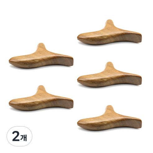 블럭마트 심플 나무 괄사 5p, 베이지, 2개