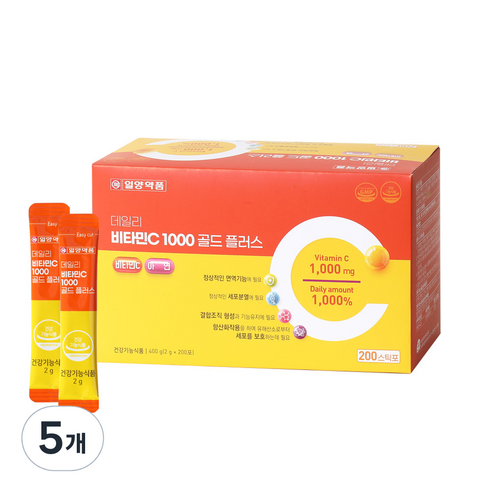 일양약품 데일리 비타민C 1000 골드 플러스 200p, 5개, 400g