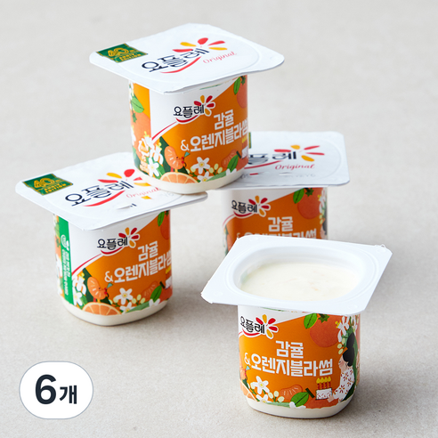 요플레 오리지널 감귤 & 오렌지 블라썸 4개입, 320g, 6개