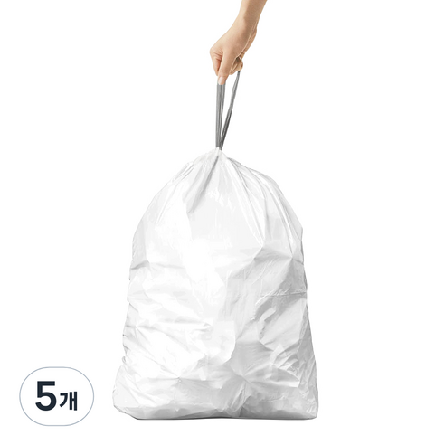 [국내생산] 끈이 있어 편리한 분리수거 비닐봉투, 80L, 5개