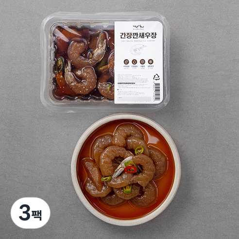 바다백미 간장 깐새우장, 300g, 3팩
